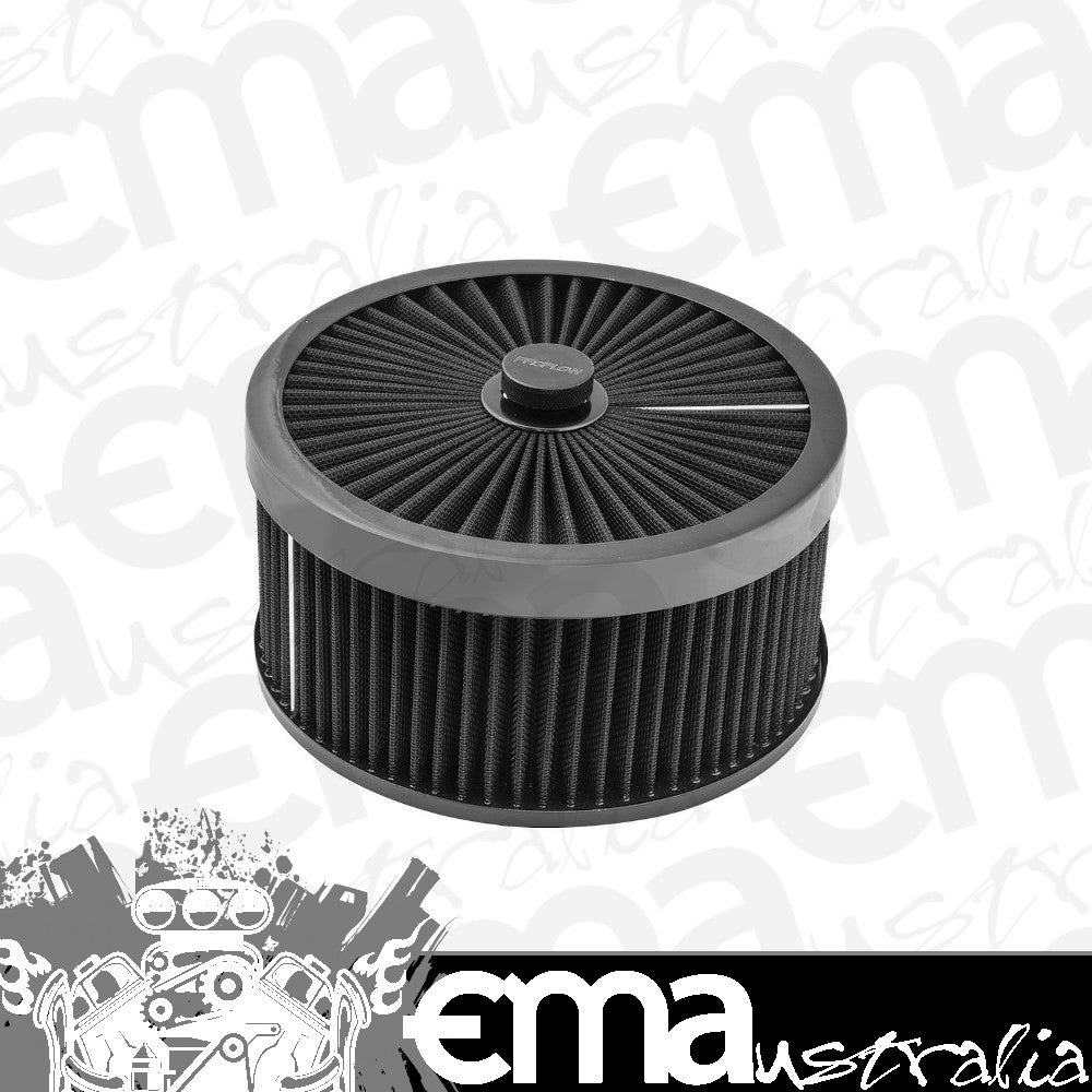 Proflow PFEAF-230102B Air Filter Assembly Flow Top Round Black 9" x 4" suit 5-1/8" Flat Base