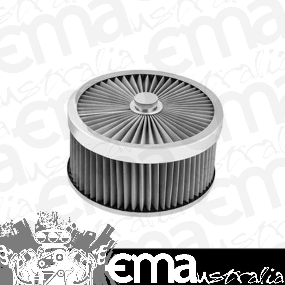 Proflow PFEAF-230102S Air Filter Assembly Flow Top Round Stainless Steel 9" x 4" suit 5-1/8" Flat Base