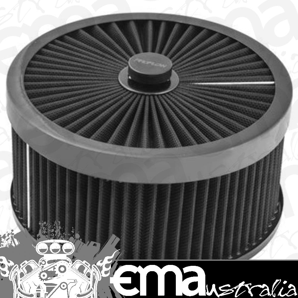 Proflow PFEAF-230127B Air Filter Assembly Flow Top Round Black 9" x 5" suit 5-1/8" Flat Base