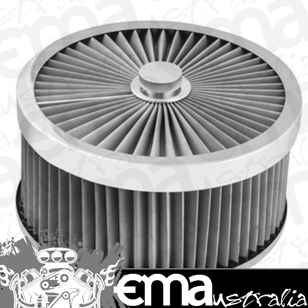Proflow PFEAF-230127S Air Filter Assembly Flow Top Round Stainless Steel 9" x 5" suit 5-1/8" Flat Base