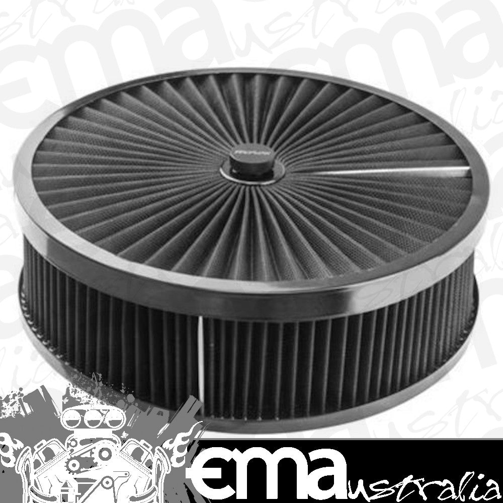 Proflow PFEAF-350102B Air Filter Assembly Flow Top Round Black 14" x 4" suit 5-1/8" Neck Recessed Base