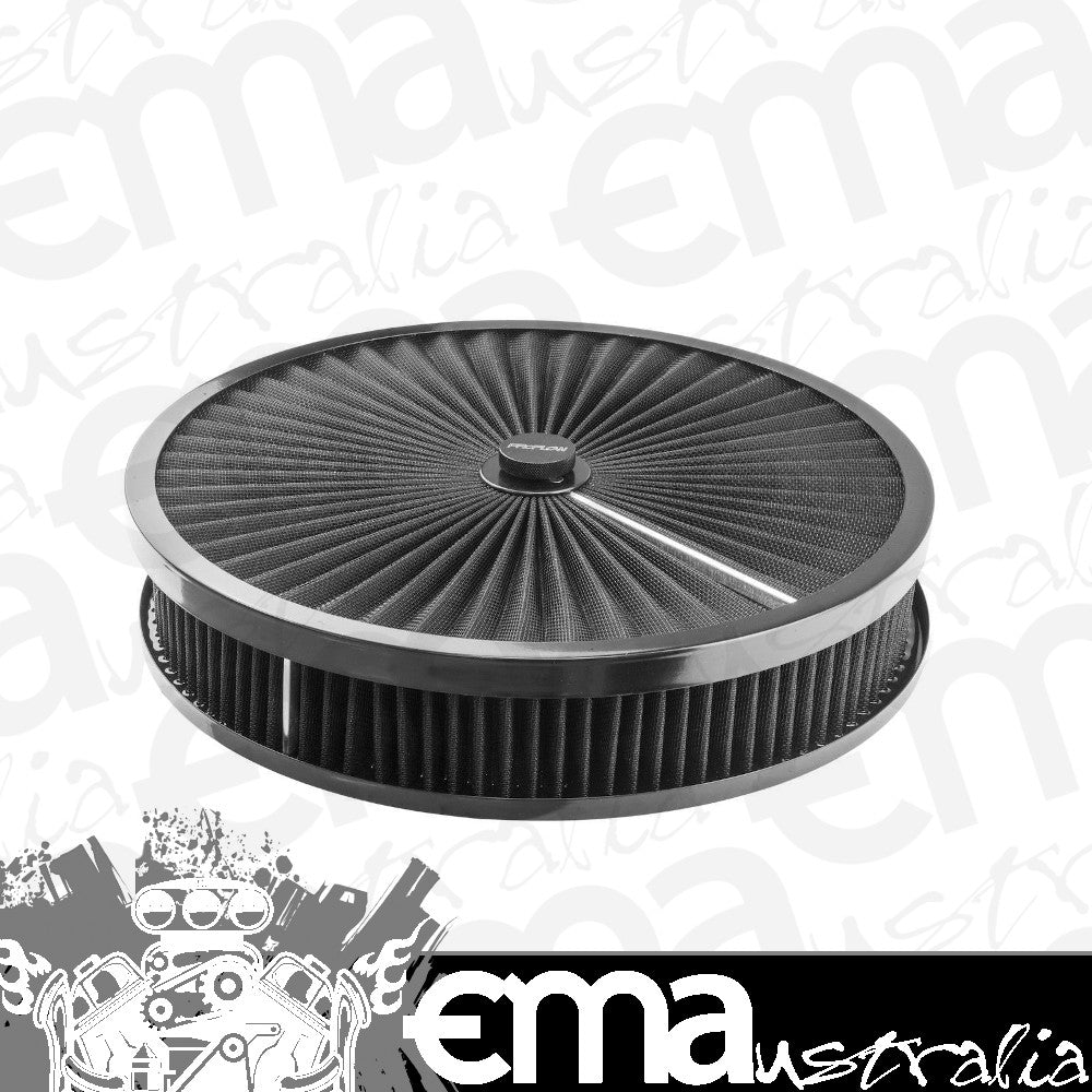 PROFLOW PFEAF-350076B AIR CLEANER FLOW TOP BLACK 14" x 3" SUIT 5-1/8" RECESSED