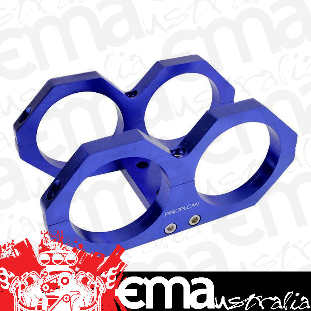Proflow | PFEBOSBILDUALB | Fuel Pump Dual Mount Billet Aluminium 044 Bosch Bracket Blue
