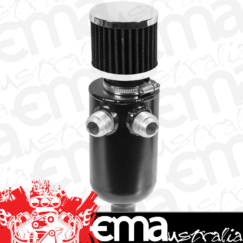 Proflow PFECCT080ANBK Oil Breather Pro Tank Aluminium 0.75L -12AN x 2 Male Black