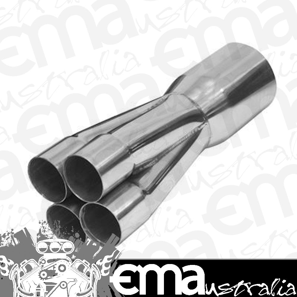 Proflow PFEECS14752SS Exhaust Collector Merge Stainless Steel Slip On 12" x 2" Primary to 3-1/2"