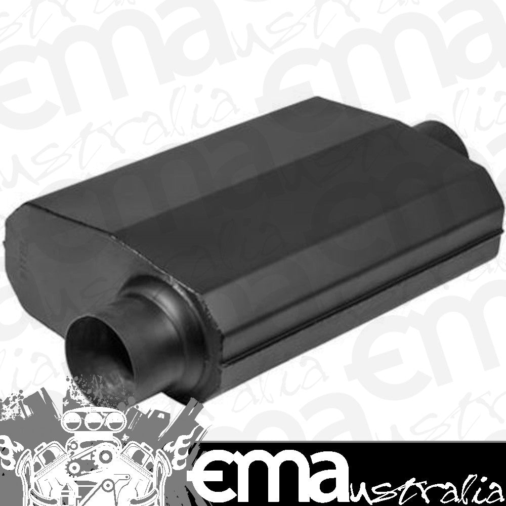 Proflow PFEEM21501 Muffler Black Flow Chamber 2-1/4" Side Inlet to 2-1/4" Centre Outlet