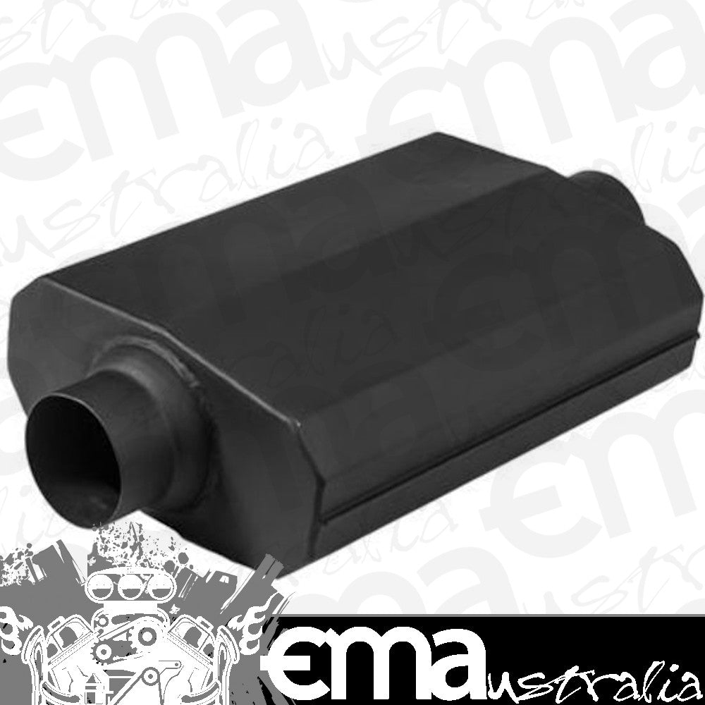 Proflow PFEEM21514 Muffler Black Flow Chamber 2" Centre Inlet to 2" Centre Outlet