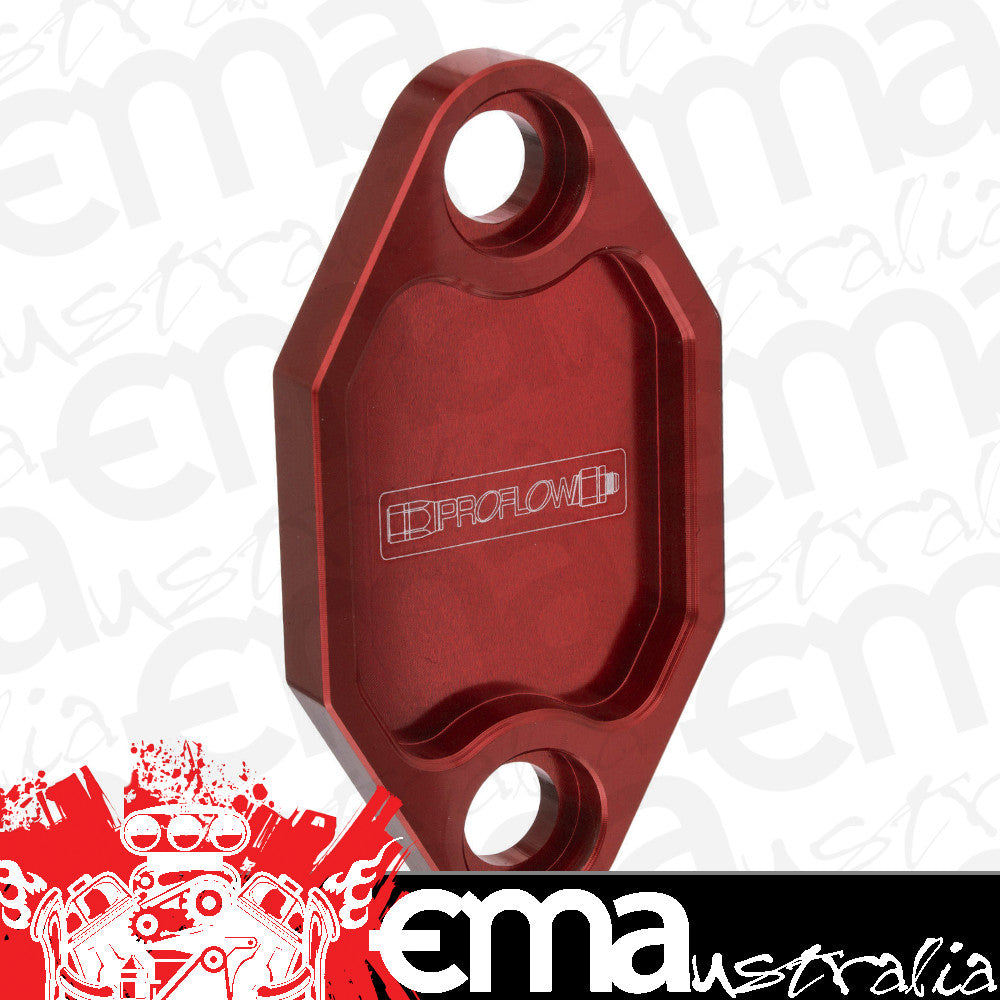 Holden Commodore V8 Fuel Pump Block-Off Plate Aluminium Red Anodised For 253 308 Each Proflow PFEFB-100R