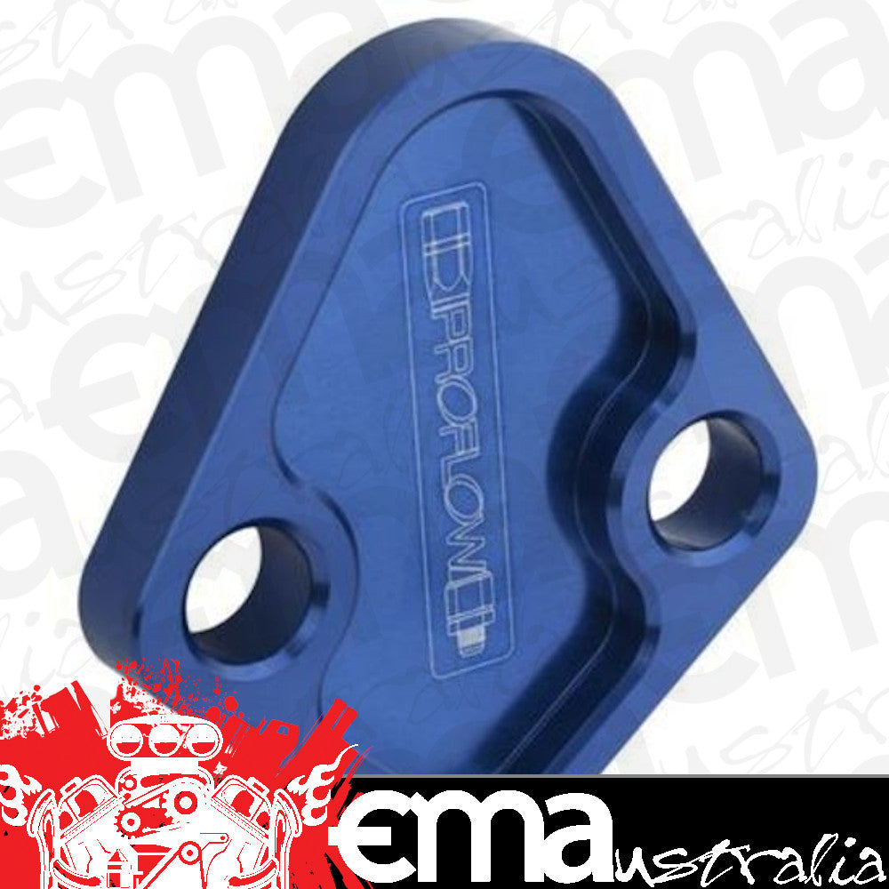 Proflow PFEFB-101BL Fuel Pump Block-Off Plate Aluminium Blue Anodised BB Chev For Ford Windsor Each