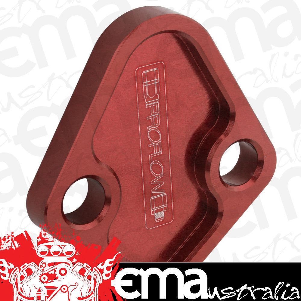 Chevrolet big block & Ford Windsor 302-351ci V8 Fuel Pump Block-Off Plate Aluminium Red Anodised BB Chev For Each Proflow PFEFB-101R