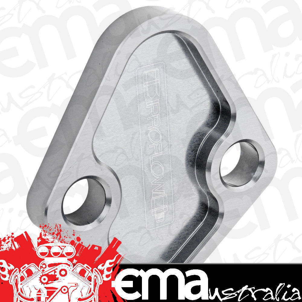 Proflow PFEFB-101S Fuel Pump Block-Off Plate Aluminium Silver Anodised BB Chev For Ford Windsor Each