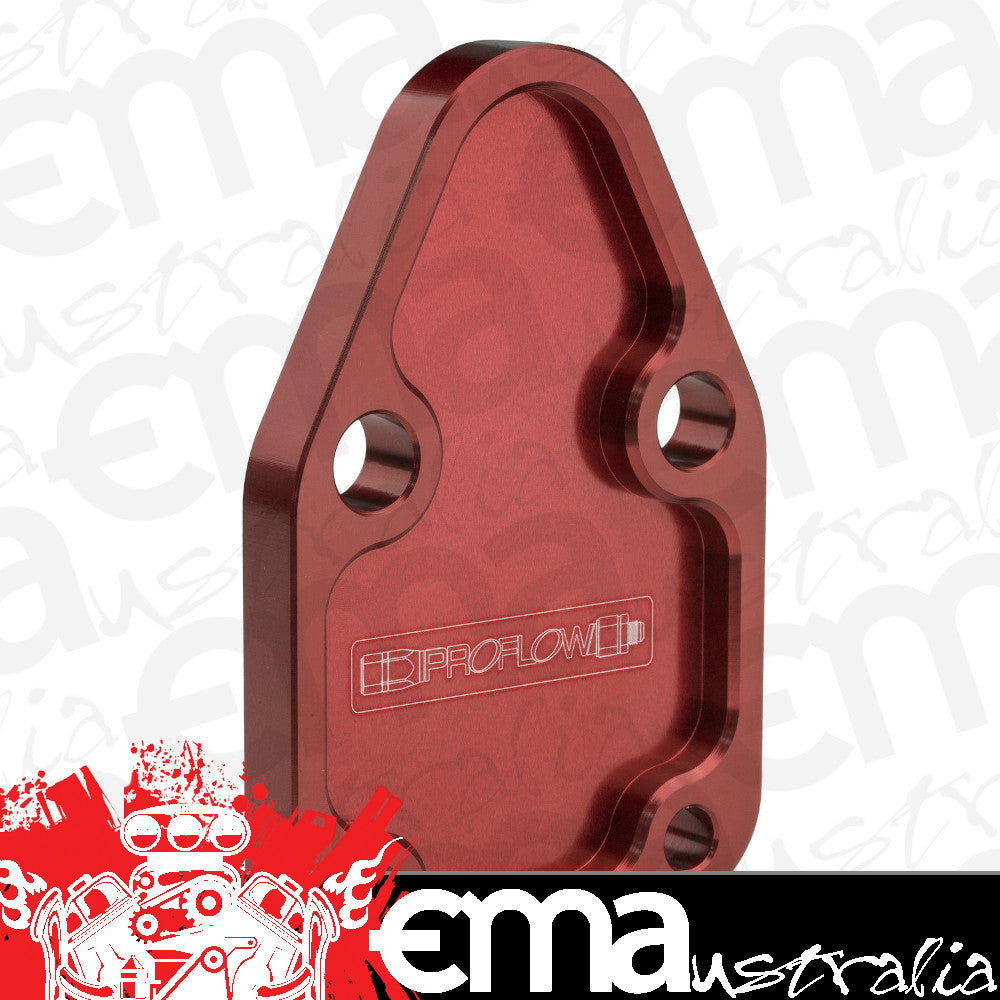 Chevrolet small block V8 Fuel Pump Block-Off Plate Aluminium Red Anodised SB For For Chrysler Each Proflow PFEFB-102R