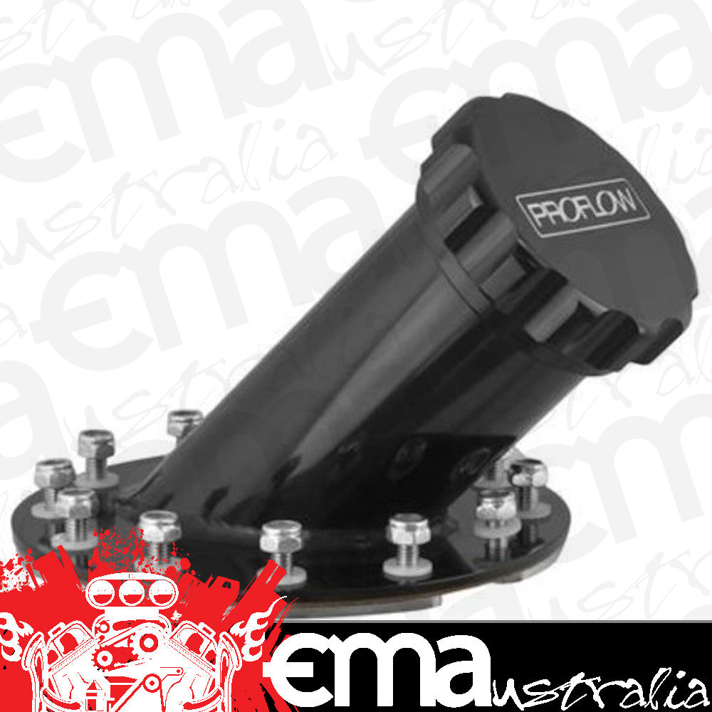 Proflow PFEFCA001 Fuel Filler Neck Aluminium Black 45 Degree 2 " Diameter 12-Bolt Flange Each