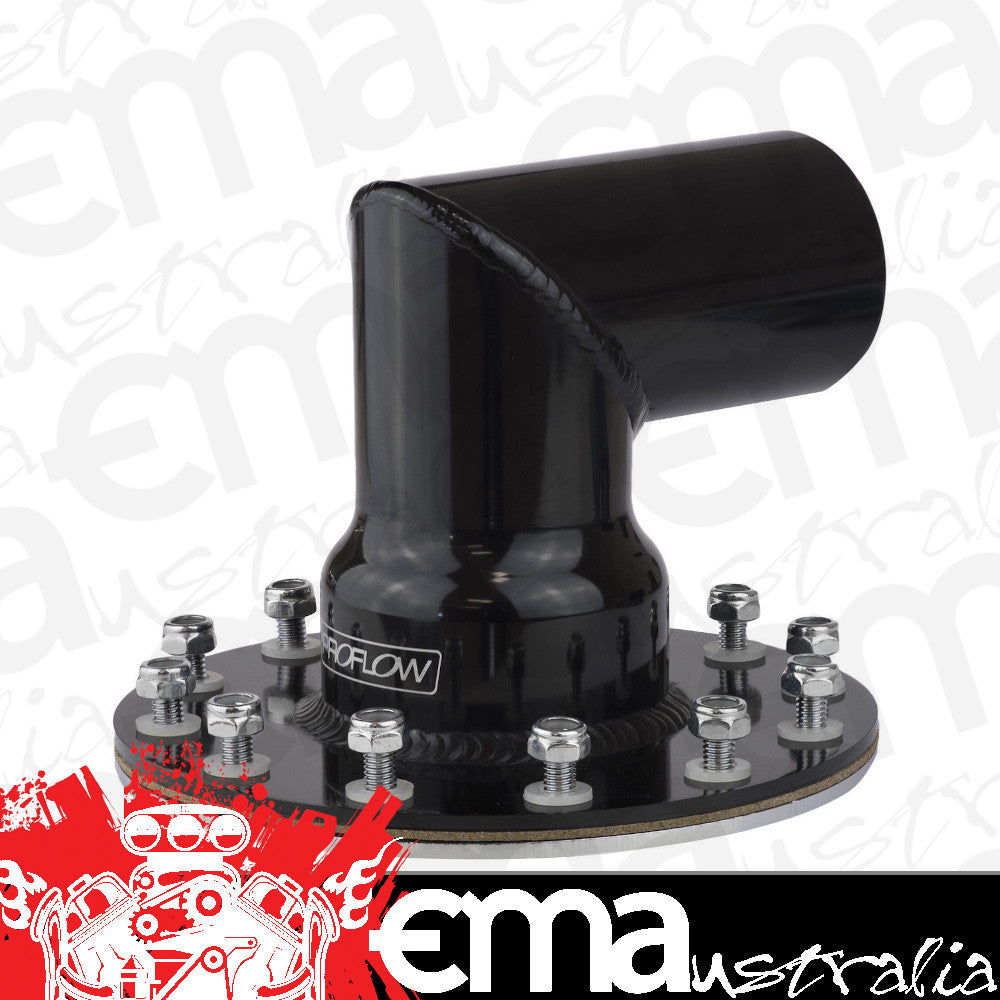 Proflow PFEFCA004BK Fuel Filler Neck Aluminium Black 90 Degree 2 1/2 " Diameter 12-Bolt Flange Each