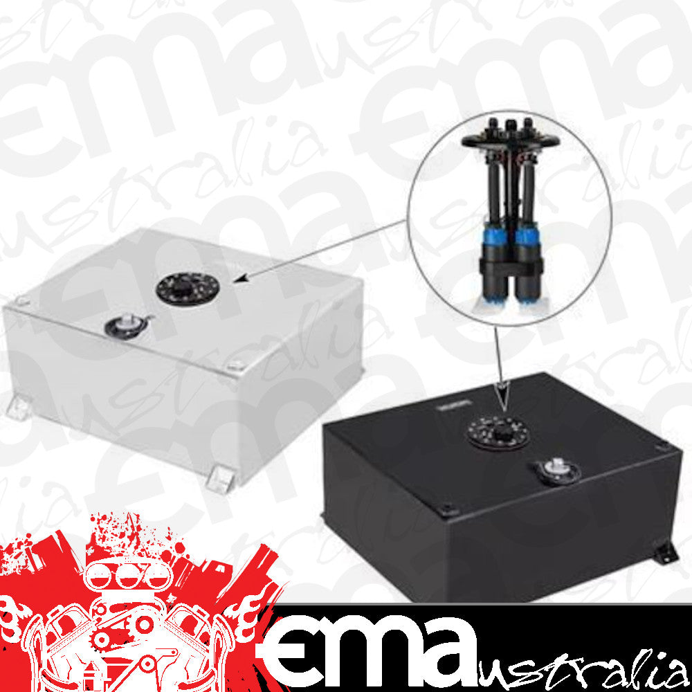 Proflow PFEFCA018 Fuel Cell EFI Tank Kit 15g 57L Aluminium Black 510 x 460 x 260mm In tank Fuel Pump Dual Mount & 2 x 340 pumps Each