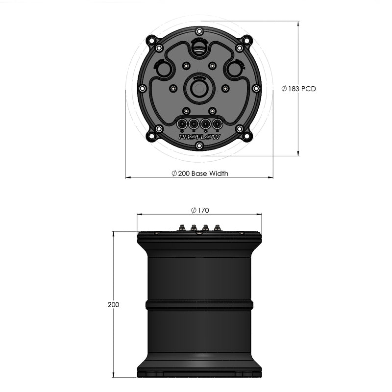 Proflow PFEFCA020 Surge Tank Kit Triple 39mm Fuel Pumps EFI 2.5L Billet Aluminium Black Anodised