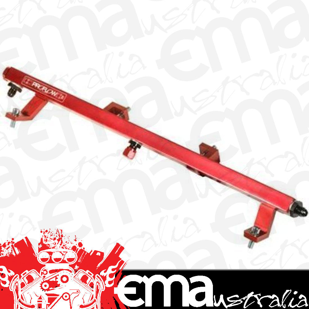 Proflow PFEFRKFD6R Fuel Rail Kit Billet Aluminium Red Anodised For Ford Falcon Barra XR6 Turbo BA-BF