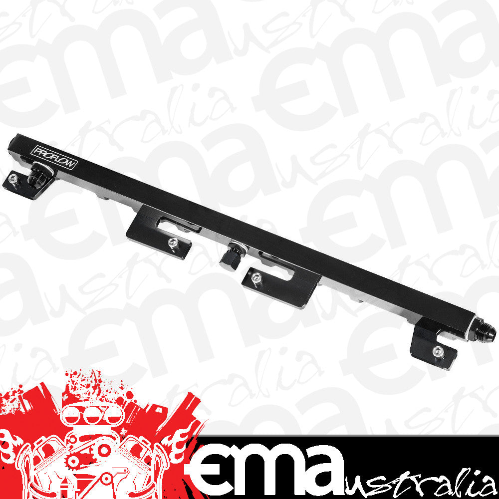 Proflow PFEFRKFDFG6BK Fuel Rail Kit Ford Falcon FG XR6 Turbo Barra -08AN ORB Billet Aluminium Black Anodised
