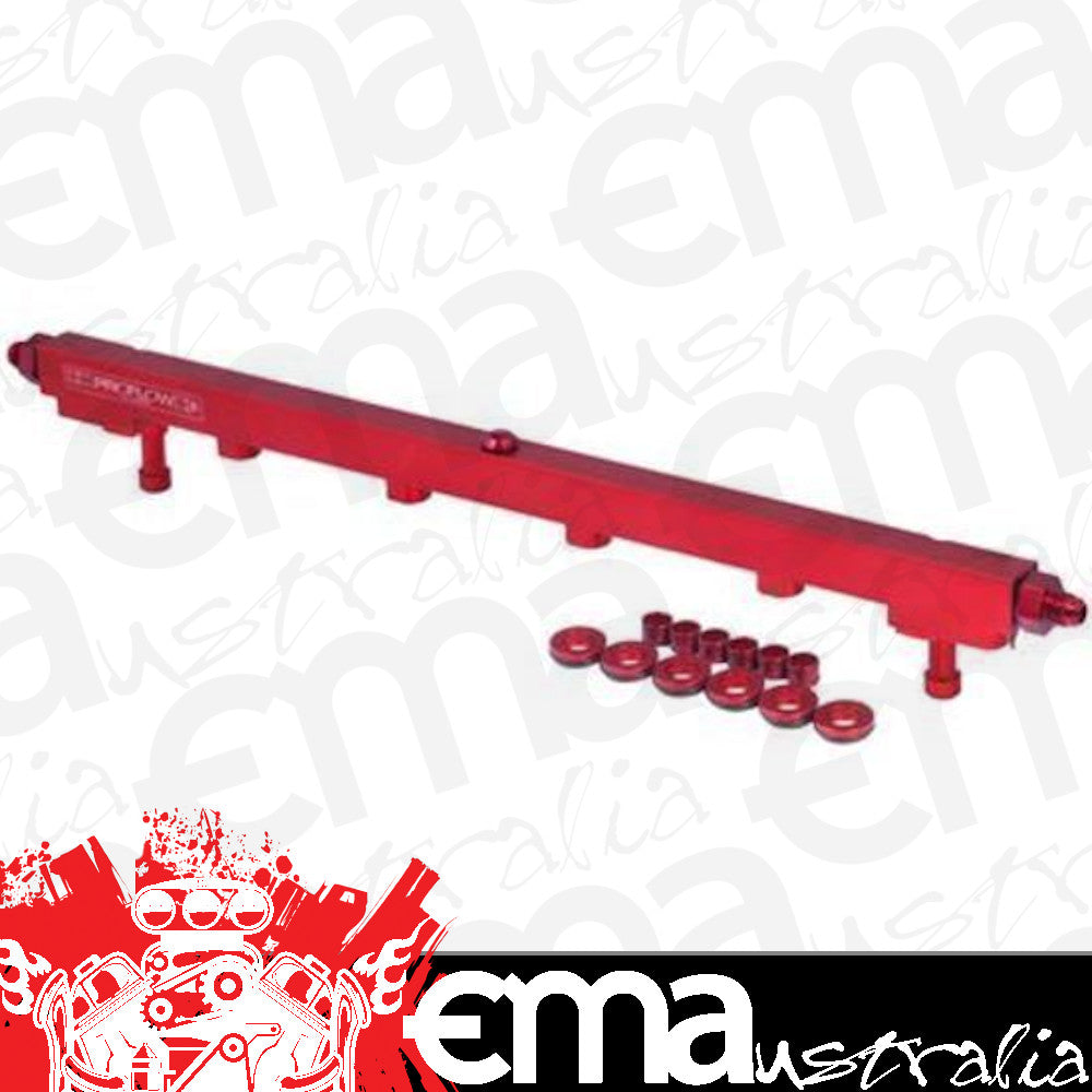 Proflow PFEFRKRB25R Fuel Rails Kit Billet Aluminium Red Anodised For Nissan RB25