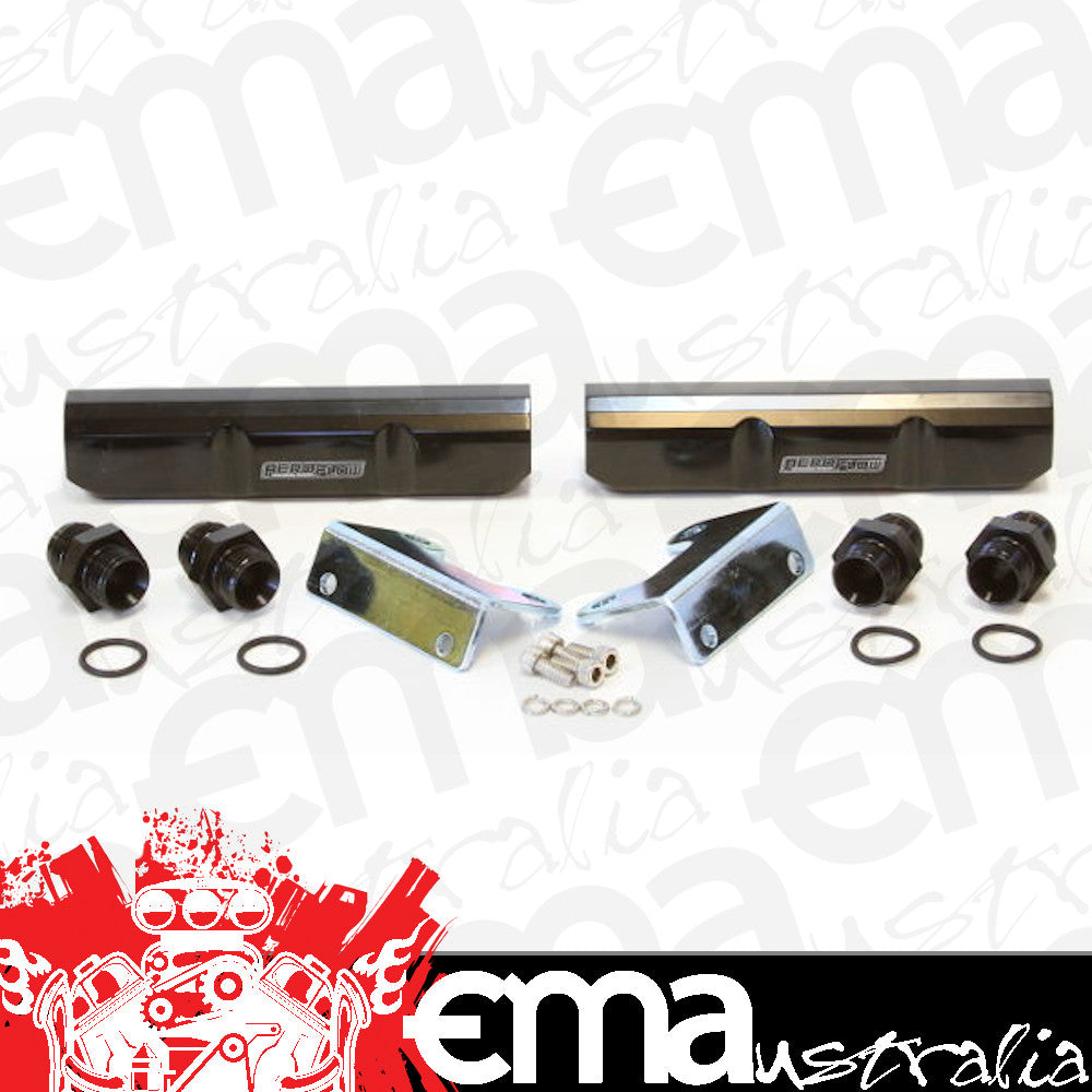 Aeroflow AF64-2058BLK Black for Subaru Ej20 Fuel Rail Kit. Top Feed
