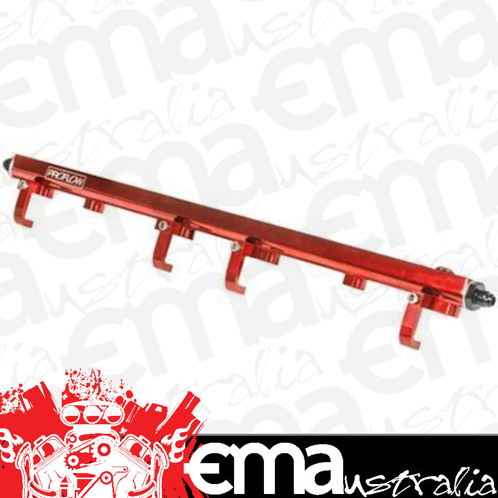 Proflow PFEFRKRB30R Fuel Rails Kit Billet Aluminium Anodised Red Commodore For Nissan RB30