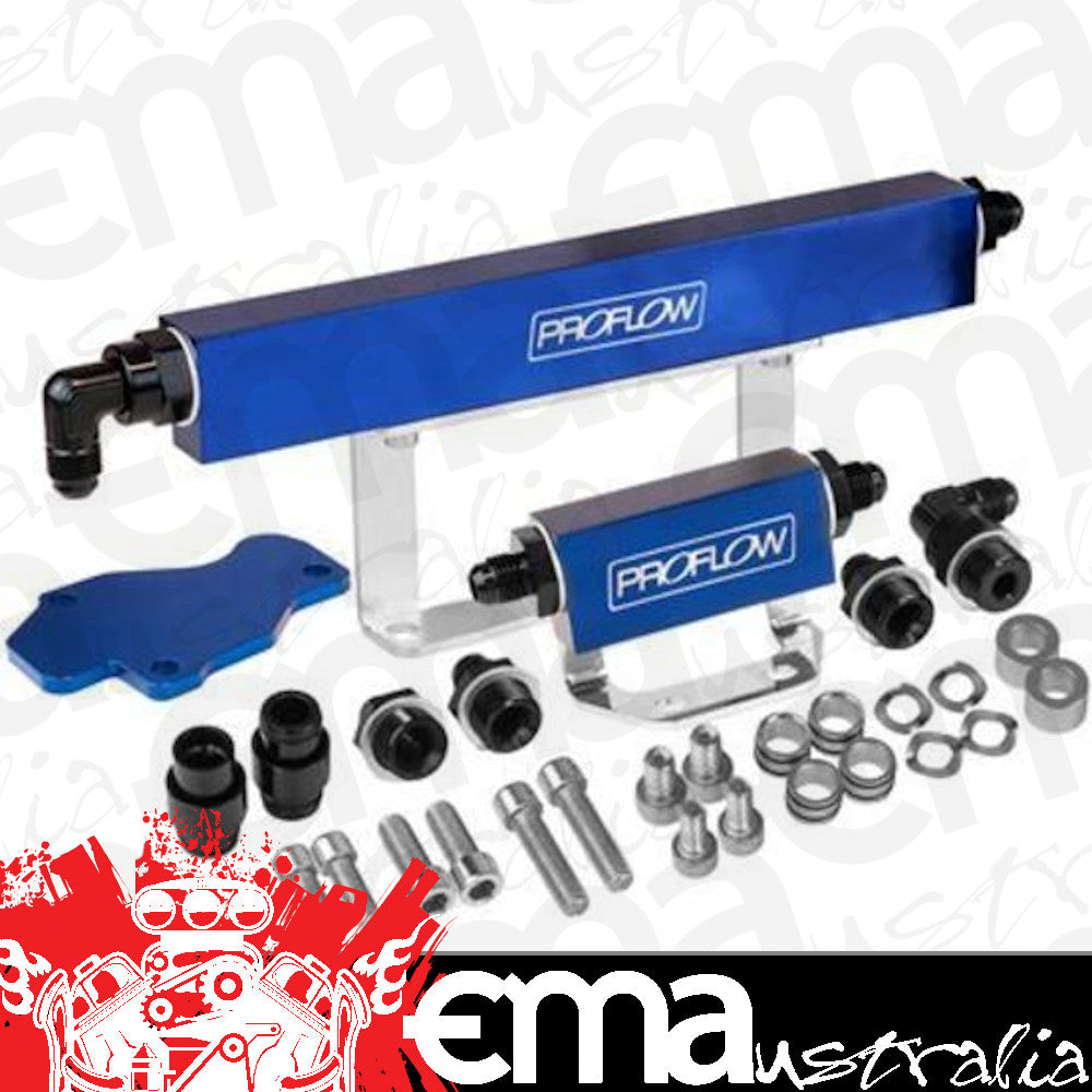 Proflow PFEFRKRX6B Fuel Rails Kit Billet Aluminium Anodised Blue For Mazda Rotary Series 6