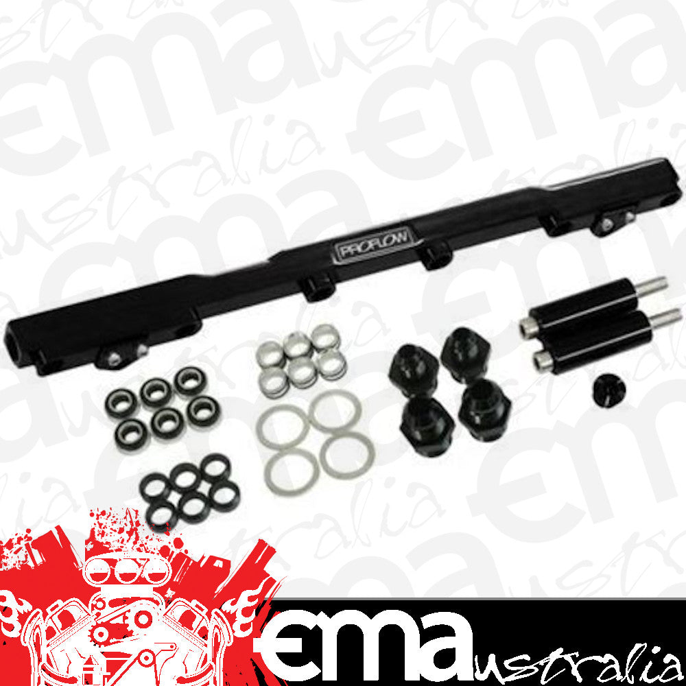 Proflow PFEFRKTOY2JZBK Fuel Rails Kit Billet Aluminium Anodised Black For Toyota 2JZ Turbo