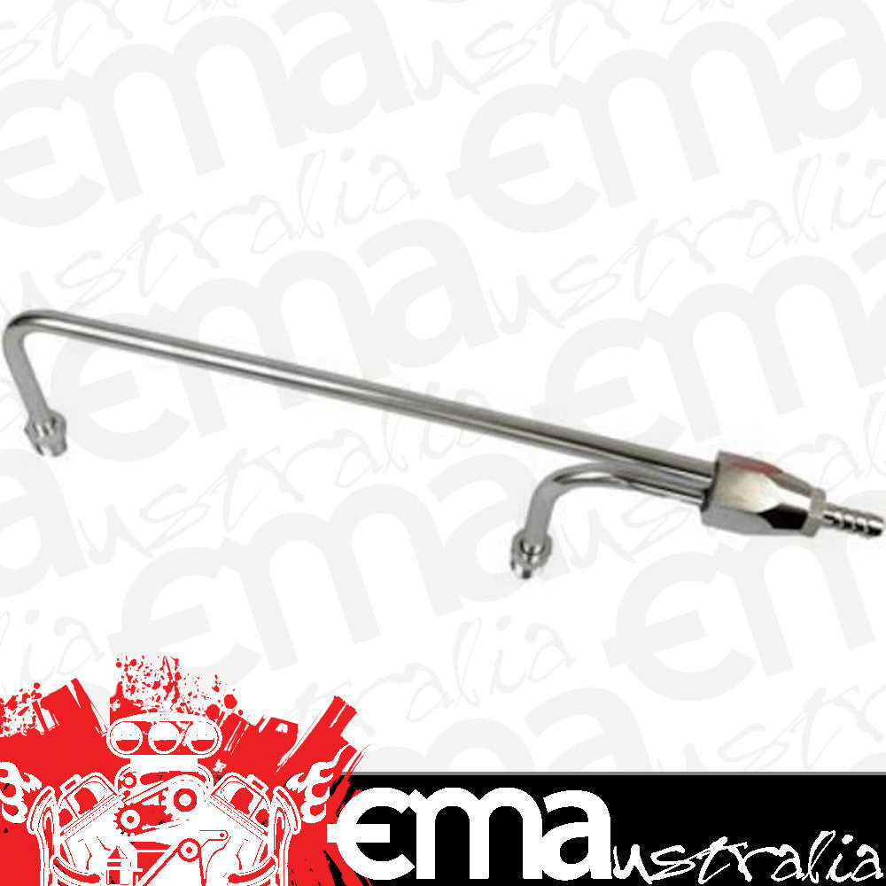 Proflow PFEFS2197S Fuel Line Aluminium Anodised Silver 3/8 " NPT or Barb Inlet 1/8 NPT Gauge Port Holley 4150