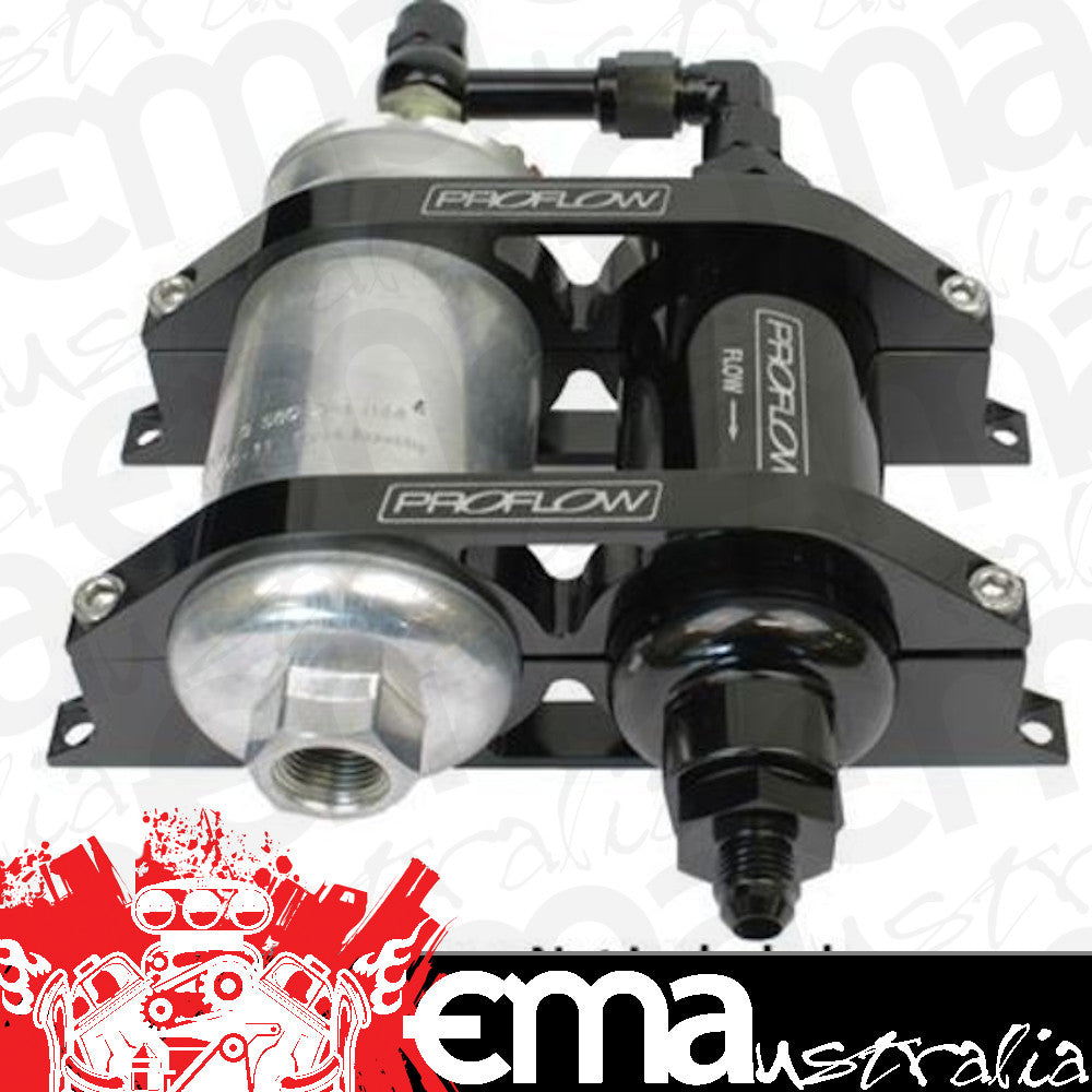 Proflow PFEFS305BBP Billet Bracket Kit with Fuel Filter AN10 Black -06AN Adapt & 044 Pump