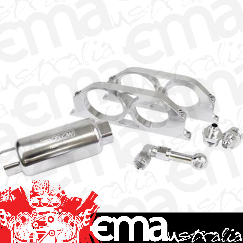 Proflow PFEFS305P Billet Bracket Kit with Fuel Filter AN10 Polished & -06AN Adaptors