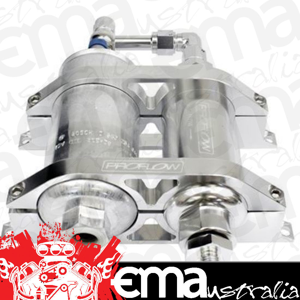 Billet Bracket Fuel Filter AN10 Silver -06AN Adapt With 044 Bosch Pump