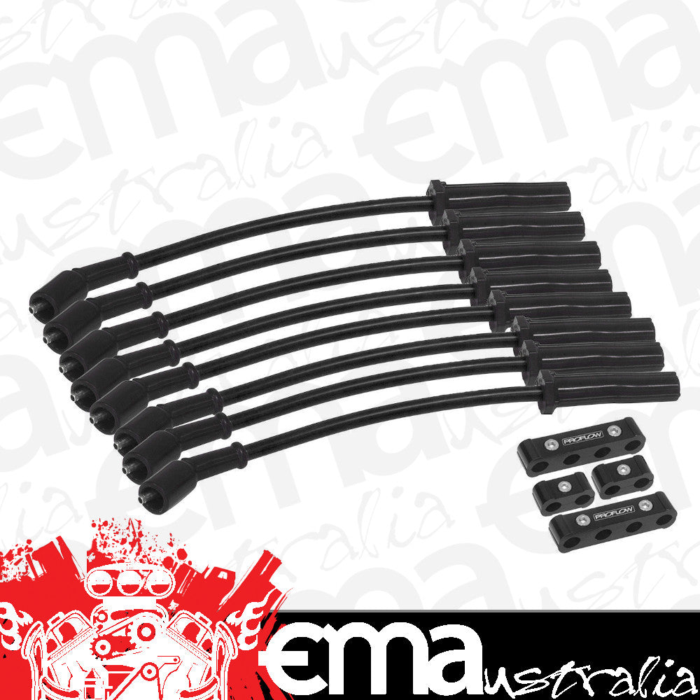 Proflow PFEIGLS10LSBK Spark Plug Pro Lead Wires Spiro Wound 10mm Black Black Boots LS For Holden Commodore Chev