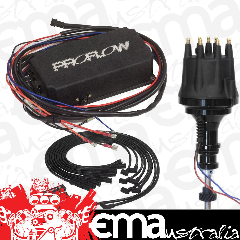 Proflow PFEIGNKL340 Ignition Combo Kit Pro Series Billet Distributor Pro Lead Wires 8.8mm Ignition CDI 6AL Striker Coil SB For Ford 302-351 Cleveland