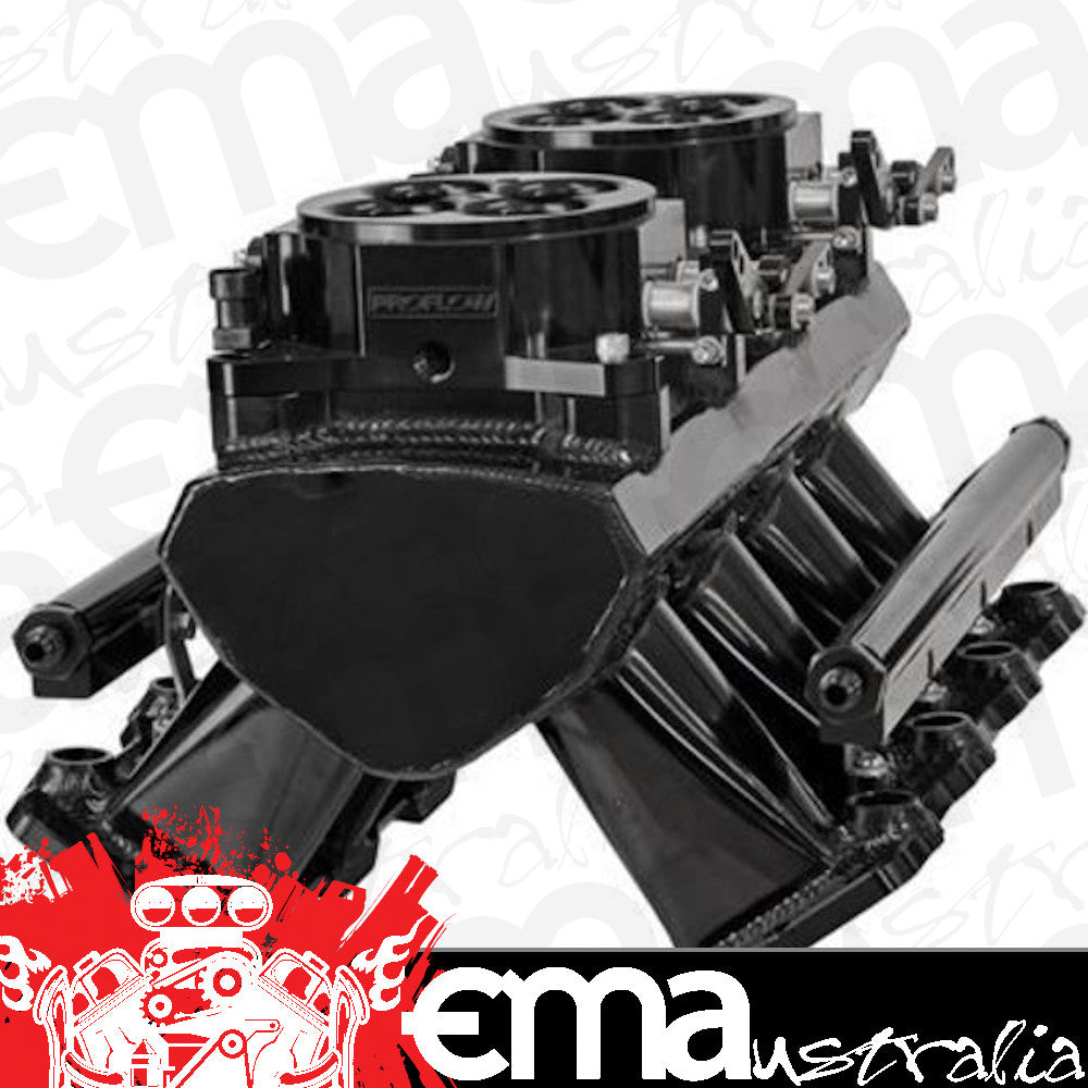 Proflow PFEM63238 SuperMax Intake Manifold Tunnel Ram For Holden Commodore LS1/LS2 EFI Fabricated Black W/Fuel Rails