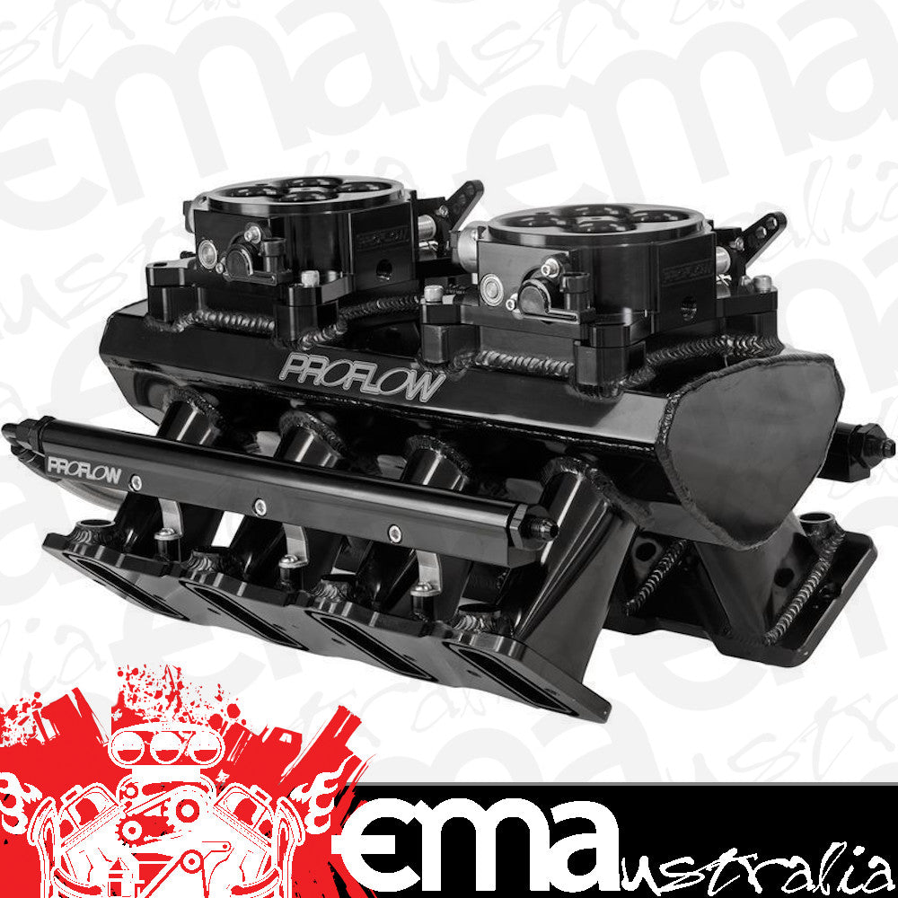 Proflow PFEM63248 SuperMax Intake Manifold Tunnel Ram For Holden Commodore LS3/L92 EFI Fabricated Black W/Fuel Rails
