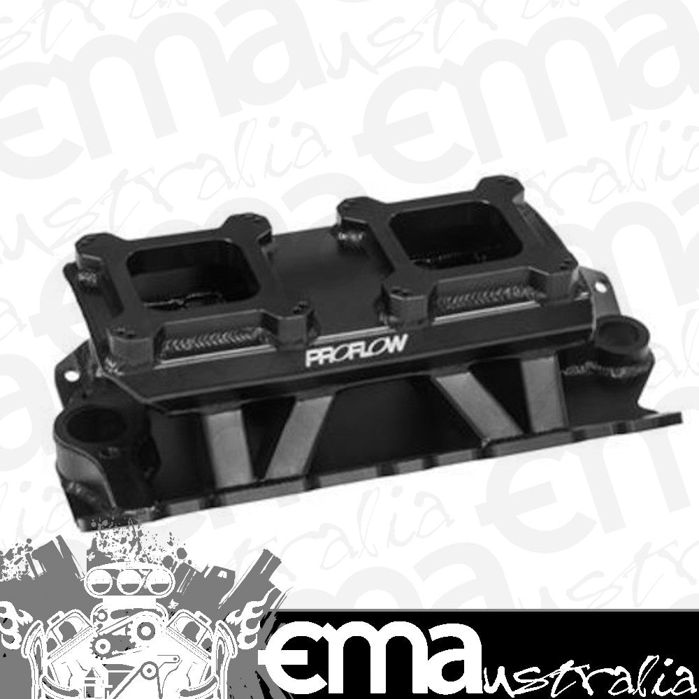 Proflow PFEM64242 SuperMax Intake Manifold Tunnel Ram Fabricated Black Dual Carburetted SB Ford 289-302W