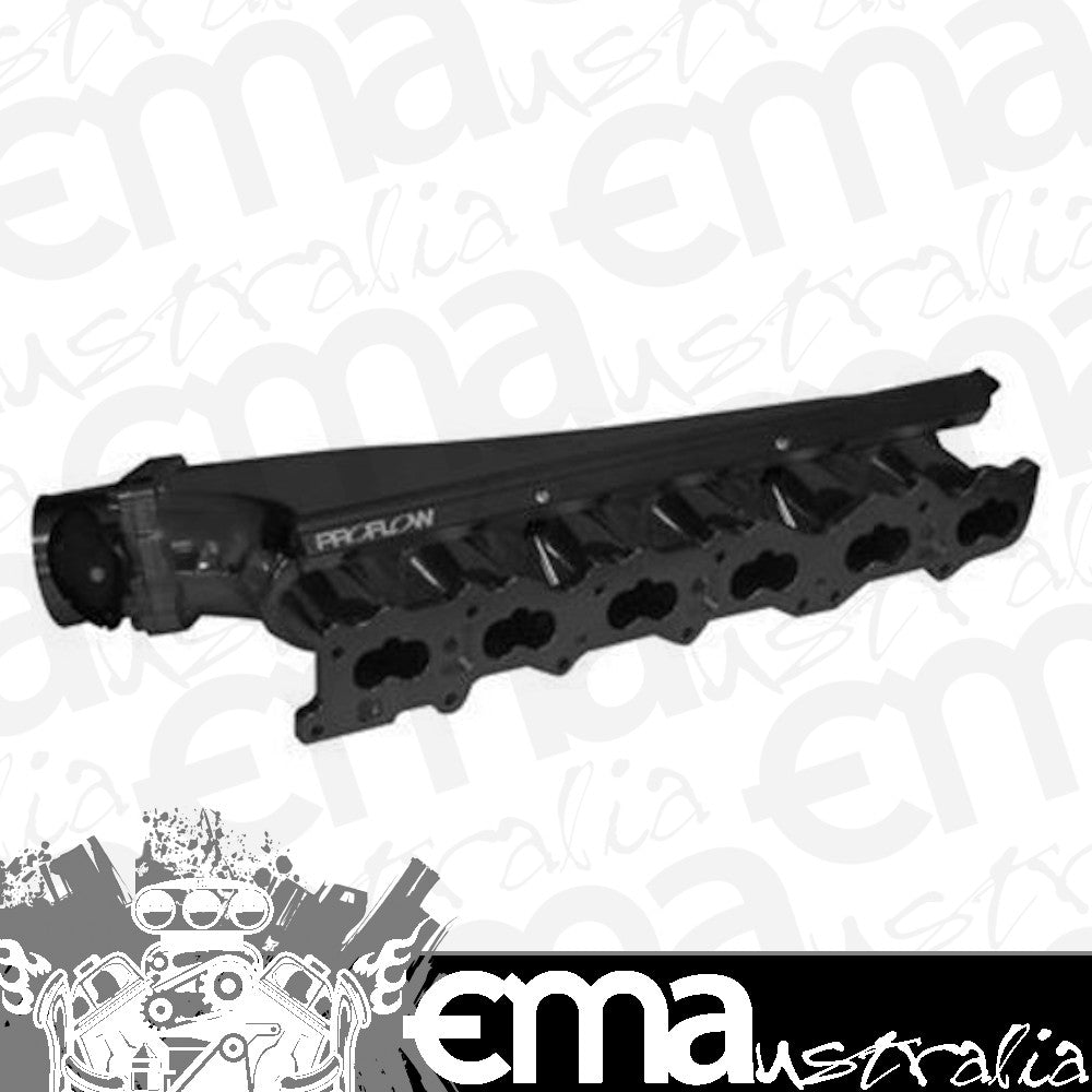 Proflow PFEM67525BK Intake Manifold Kit Fabricated Aluminium Black For Nissan RB25 Inlet Plenum 90mm Throttle Body Fuel Rail Kit