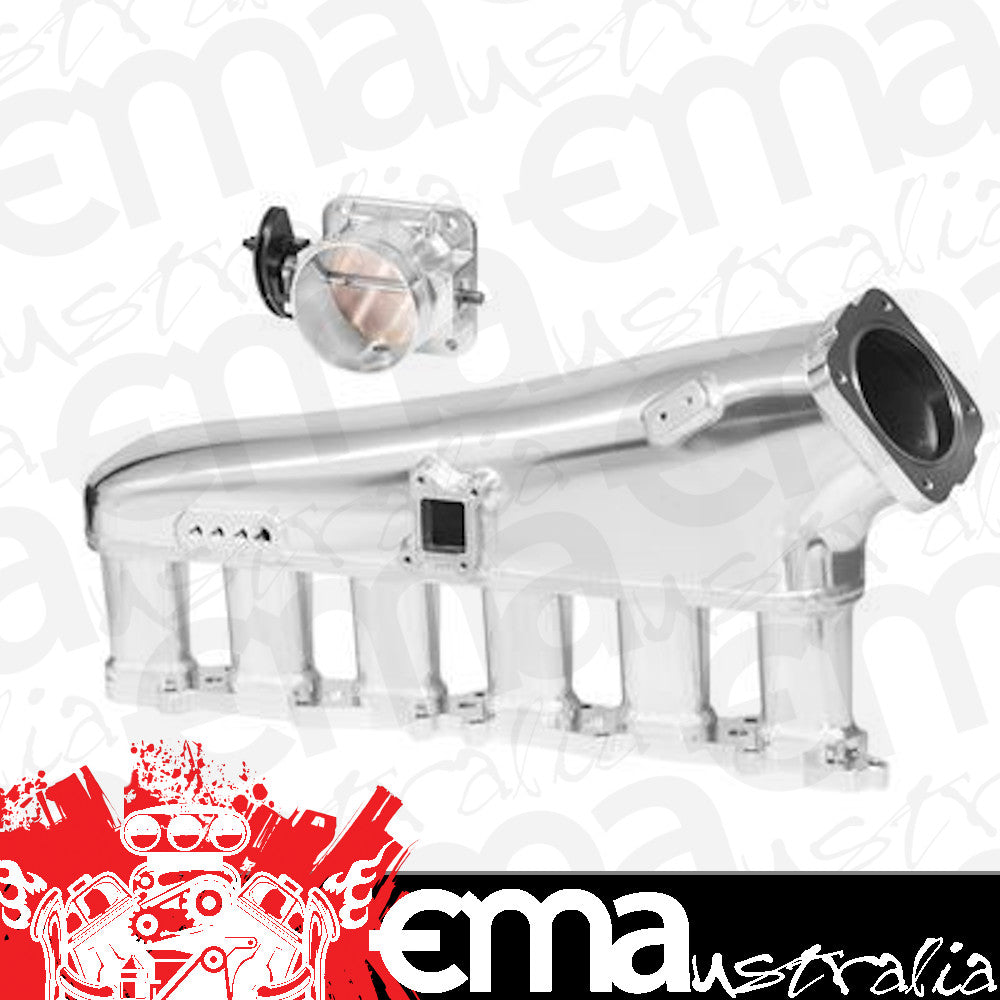 Proflow PFEM67526 Intake Manifold Kit Fabricated Aluminium Polished For Nissan RB26 Inlet Plenum 90mm Throttle Body Fuel Rail