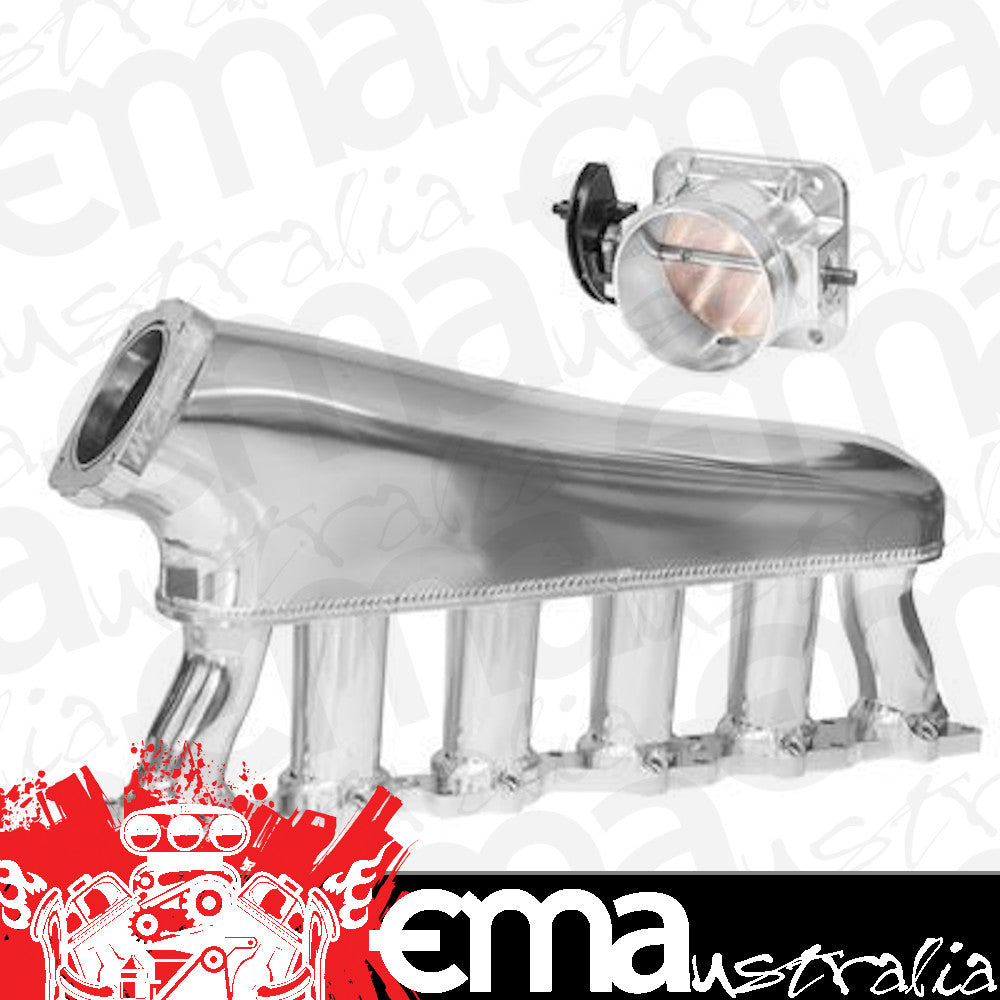 Proflow PFEM67535 Intake Manifold Kit Fabricated Aluminium Polished For Nissan TB48 Inlet Plenum 90mm Throttle Body Fuel Rail Polished