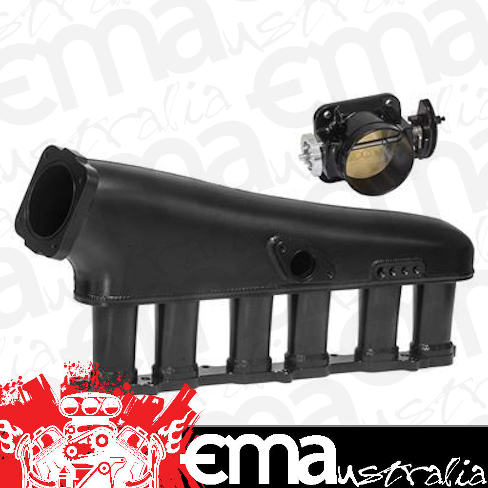 Proflow PFEM67540BK Intake Manifold Kit Fabricated Aluminium Black For Toyota 1JZ-GTE Inlet Plenum 90mm Throttle Body Fuel Rail