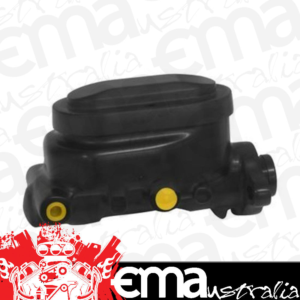 Proflow PFEMC1321BK Master Cylinder Universal GM Raised Top Aluminium Black 1.00 " Bore Dual Bowl Ports Both side Each