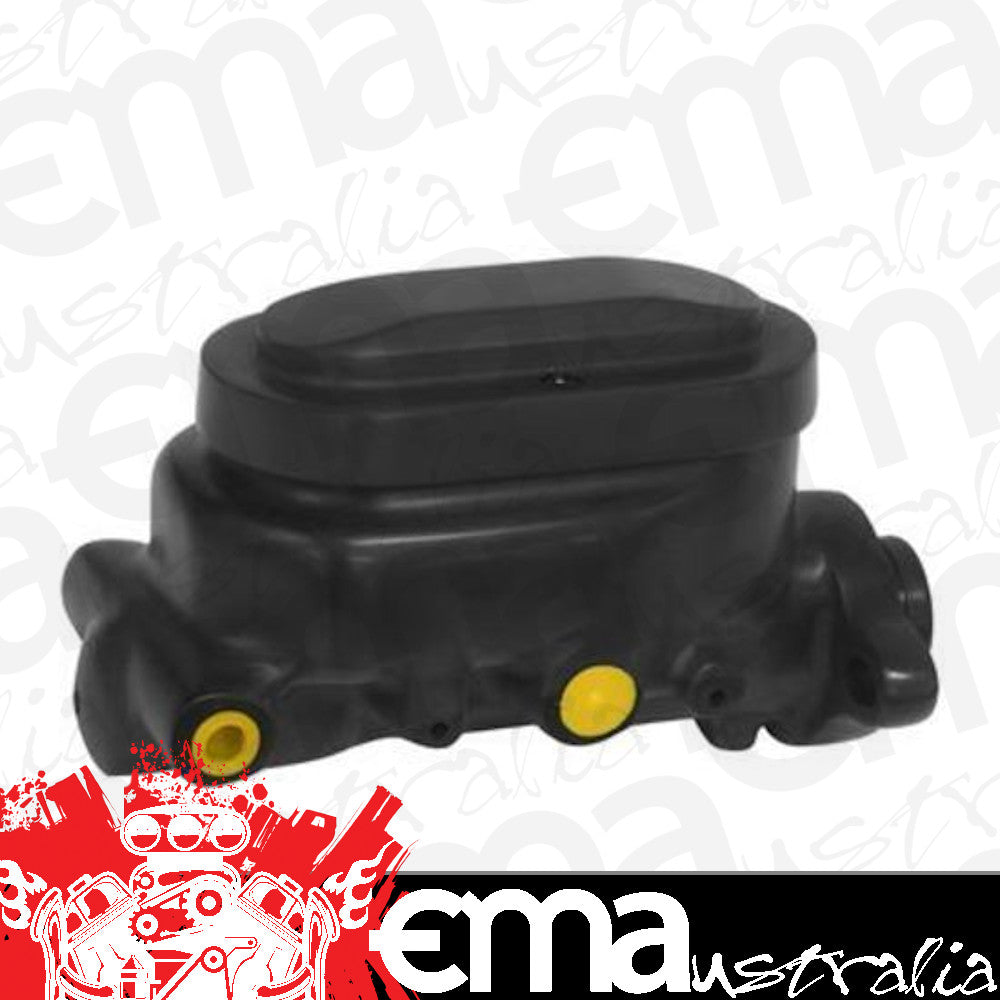 Proflow PFEMC2912BK Master Cylinder Universal GM Raised Top Aluminium Black 1.125 " Bore Dual Bowl Ports Both side Each