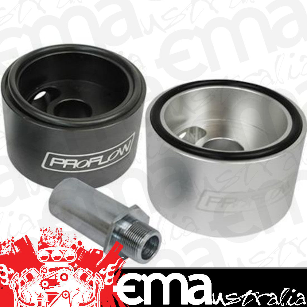 Proflow PFEOSSPCV Oil Filter Adapter Sandwich Adapter Billet Aluminium Silver Anodised 13/16-16 " AN10 1/8" NPT Port Chev