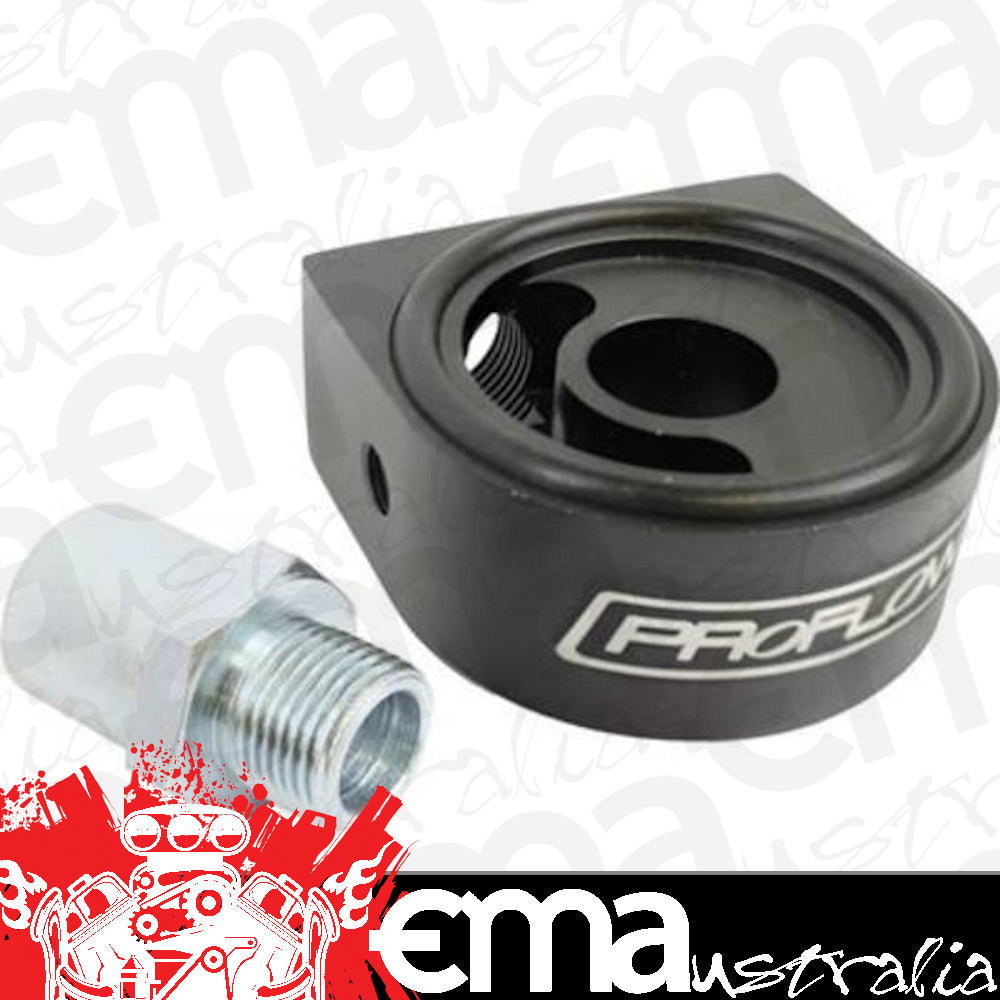 Proflow PFEOSSUNIBK Oil Filter Adapter Universal Sandwich Adapter Billet Aluminium Black Anodised AN10 1/8" NPT Port 13/16" 3/4" M18.M21
