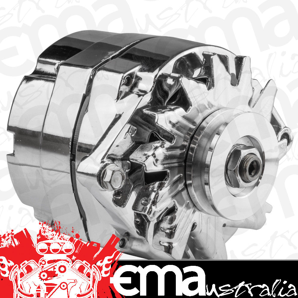 Suit Ford Alternator Power Spark 100 Amp 1-Wire Internal Regulator Chrome V-Belt For Falcon Each Proflow PFEPM37101