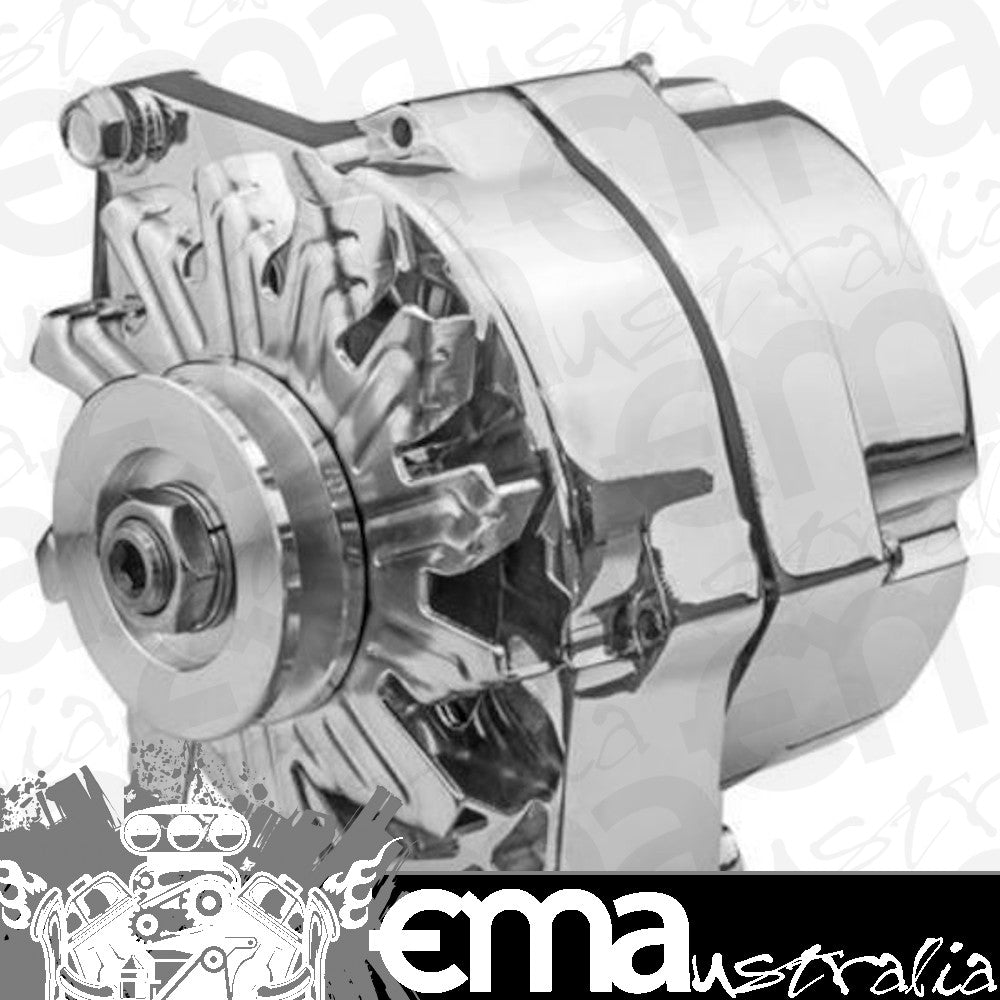 Holden Commodore VB-VL V8 Alternator Power Spark 100 Amp 1-Wire Internal Regulator Chrome V-Belt Chev For Torana Proflow PFEPM37127