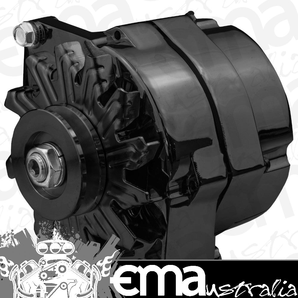 Holden Commodore VB-VL V8 Chev Torana 6cyl Alternator 140 Amp Internal Regulator One Wire Black Proflow PFEPM37293BK