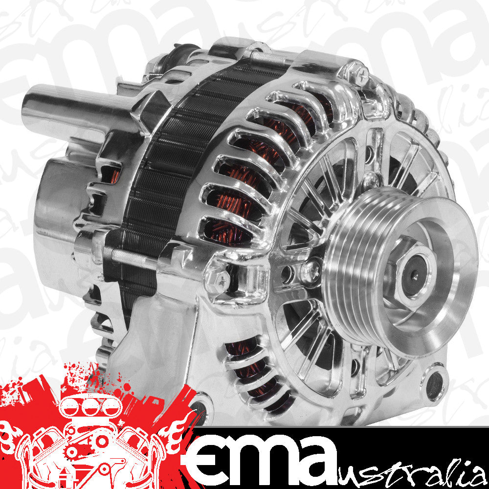 Proflow PFEPM38247 Alternator Power Spark 140 Amp For Holden Commodore LS VT VX VY Internal Regulator Polished Serpentine Pulley