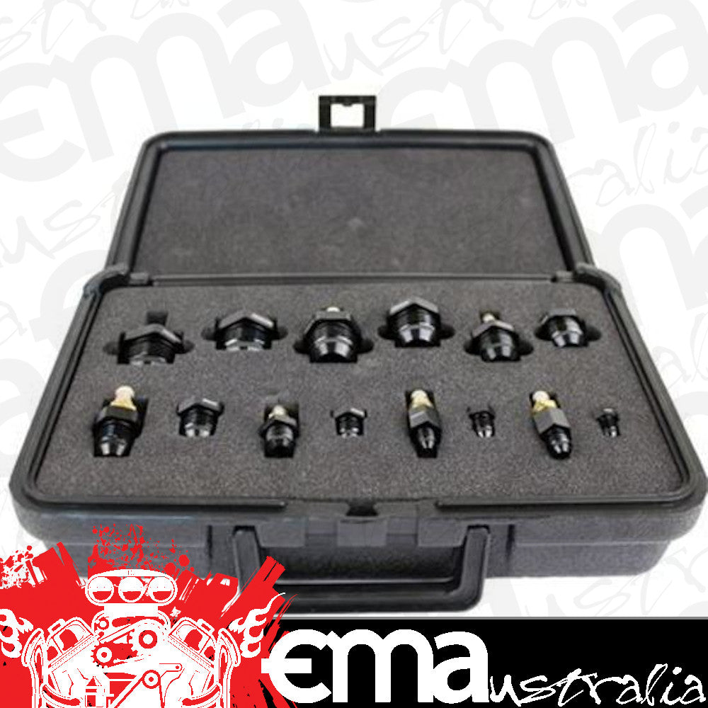Proflow PFEPTK AN Hose Pressure Test Kit Fittings with Air Valves/Matching Plugs -3 AN through -16 AN Kit