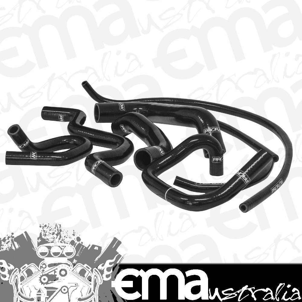 Proflow PFERHK307 Radiator Hose Kit Silicone Black For Ford Falcon BA-FG 6 Cyl Barra 4.0L XR6 Turbo